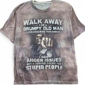 Grumpy Old Man Skull Graphic Tee | Black | Medium | Attitude Dad